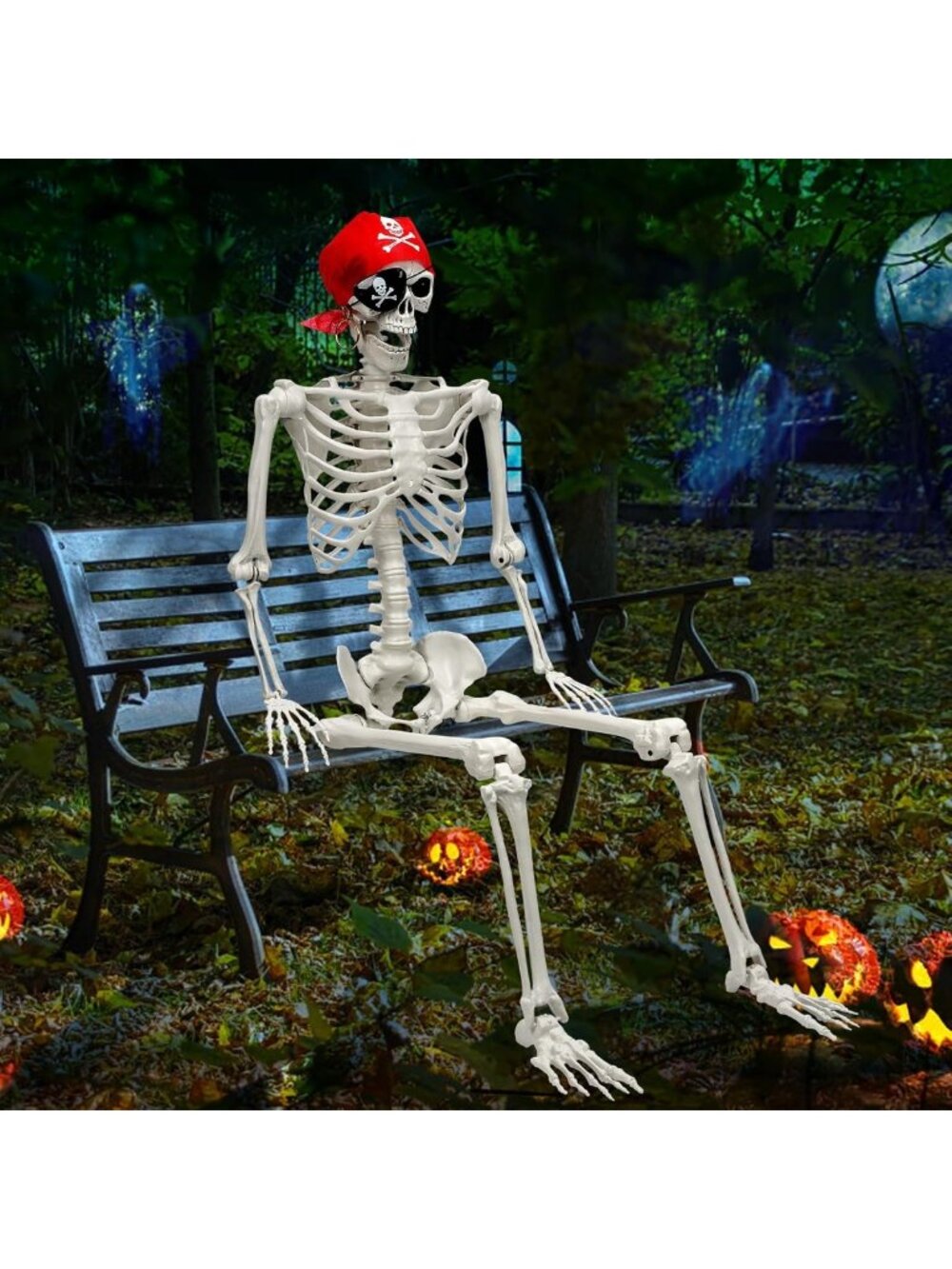 Life-Size Posable Skeleton Prop - 5.5 FT Halloween Decor for Haunted House